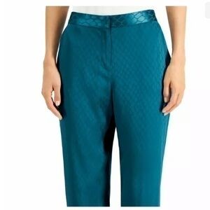 Alfani Pants Teal Pocketed Straight Leg Wear To Work Women Sz 6 NEW NWT